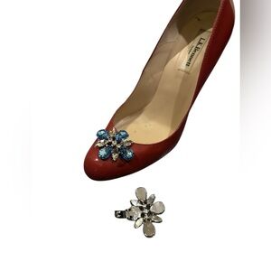 Elegant Blue Silver Rhinestones Detachable clip-ons for Shoes,Bags,Hat accessory